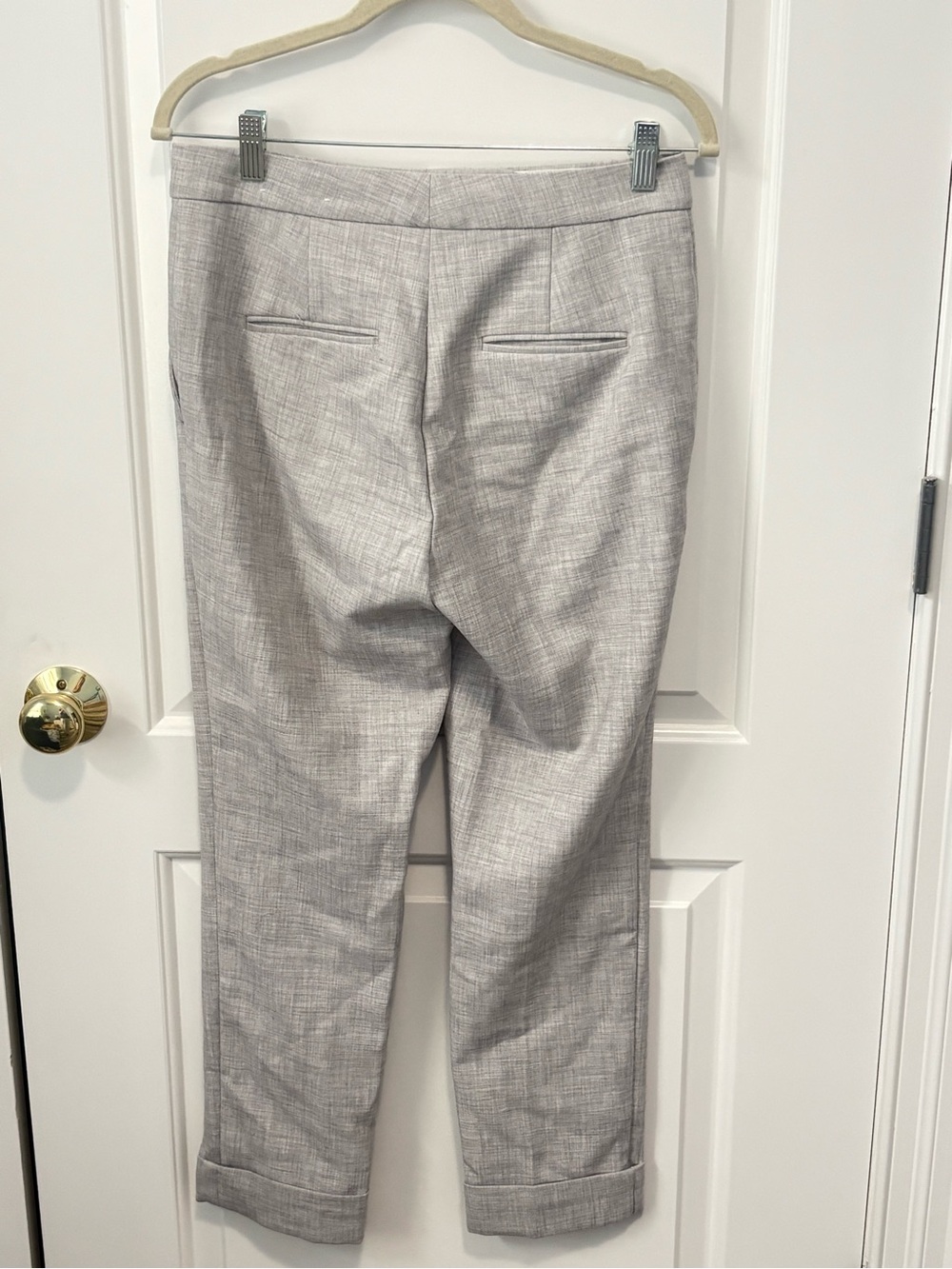 Ann Taylor Light Gray Cropped Dress Pants - Slim Ankle Trousers - Picture 2 of 8